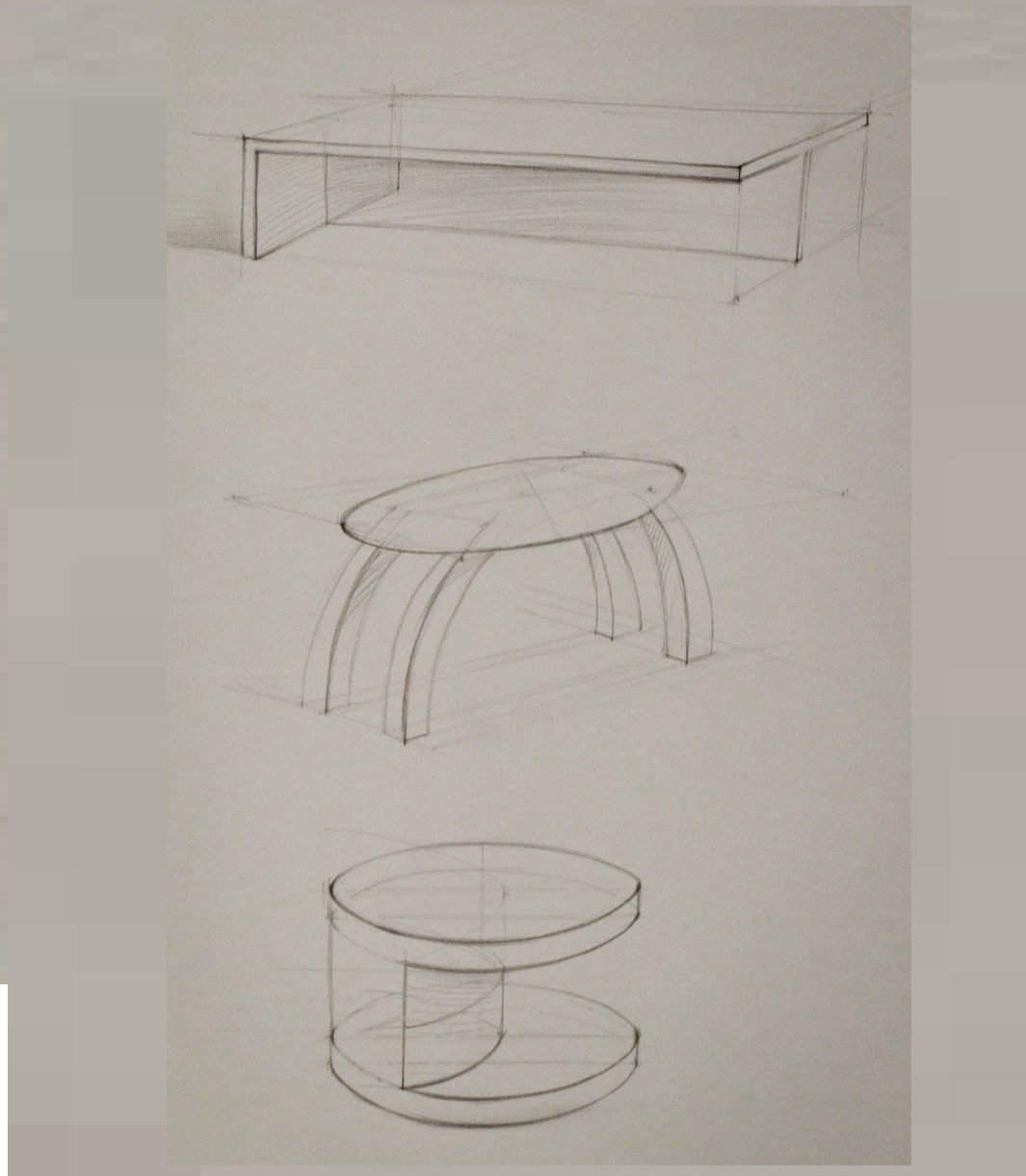 Orbit Side Table detailed sketch