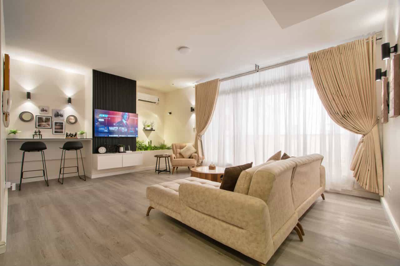 Luxurious modern bar and lounge area